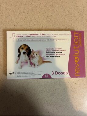 Revolution Topical Flea & Heartworm Prevention – Puppies/kittens  under 5 lbs